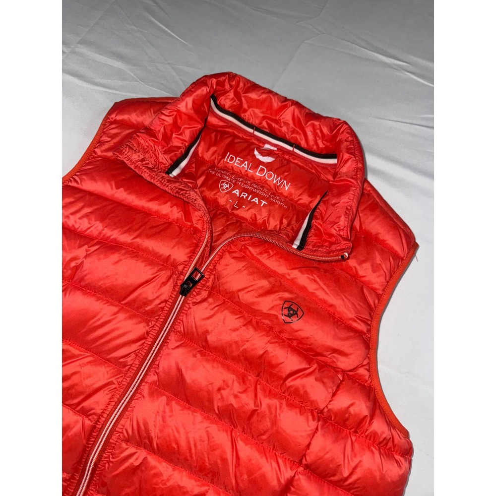 Ariat Ideal Down Vest Womens Large Red Puffer Packable Lightweight Equestrian L